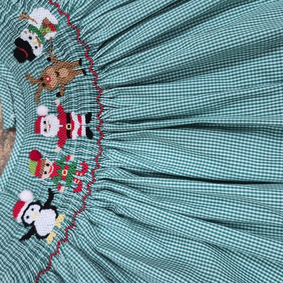 Delaney smocked Christmas Dress Sz 6 - Picture 2 of 3